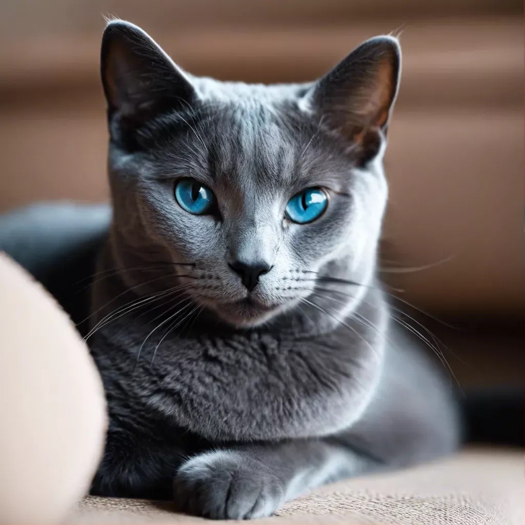 русская голубая кошка