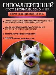 Корм для собак мелких пород Buddy Dinner Orange Line с лососем, 3кг + 1кг